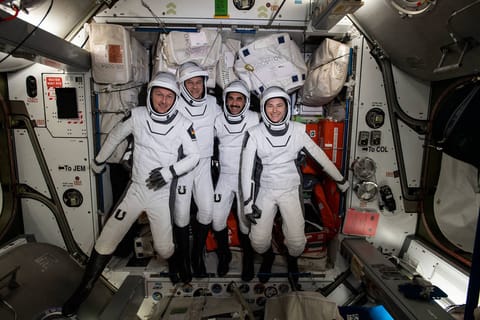Crew-3 suited up in the ISS