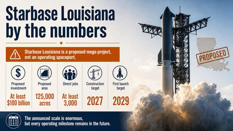 SpaceX proposes a giant Starship spaceport in Louisiana SpaceX proposes a giant Starship spaceport in Louisiana