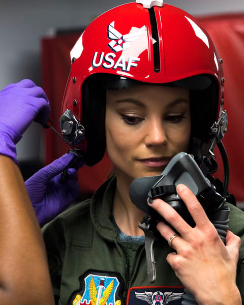 Emily Calandrelli at a USAF Thunderbirds event
