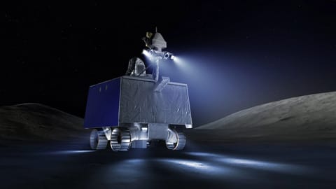 An artist's conception of the Viper lunar rover on the moon.