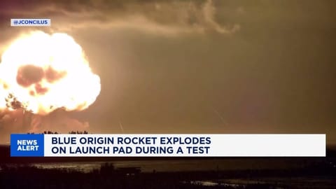 Blue Origin rocket explodes on launchpad during test