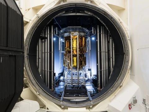 Mark 1 lander in a test chamber