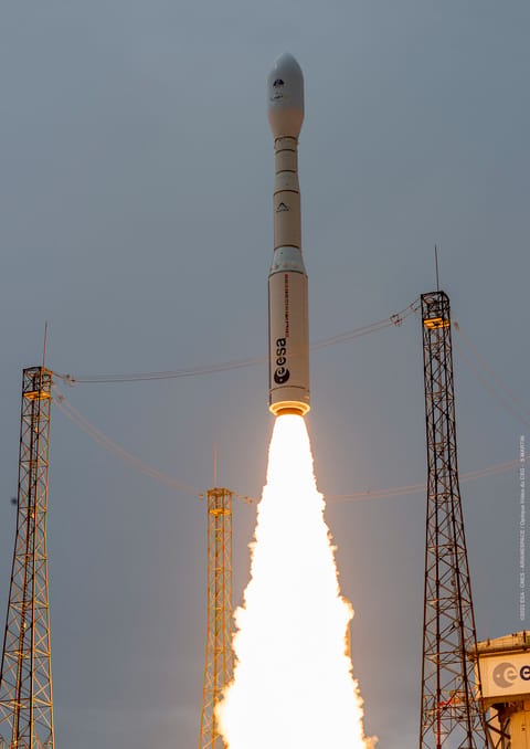 Vega-C liftoff on its maiden flight (LARES-2)