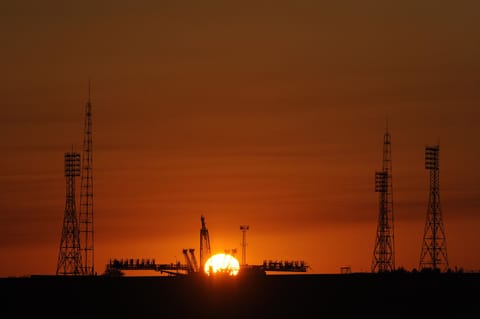 Soyuz launch pad at the Baikonur Cosmodrome