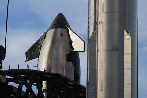 SpaceX's mega rocket Starship is prepared for a test flight. (Photo: AP)