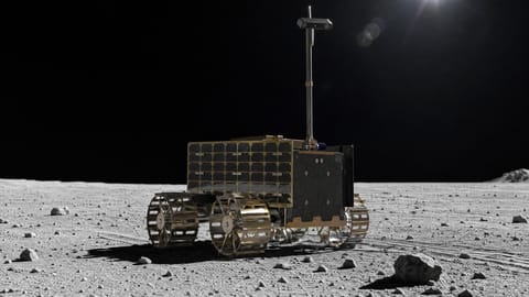 A render of MAGPIE, ESA's first lunar rover, on the Moon