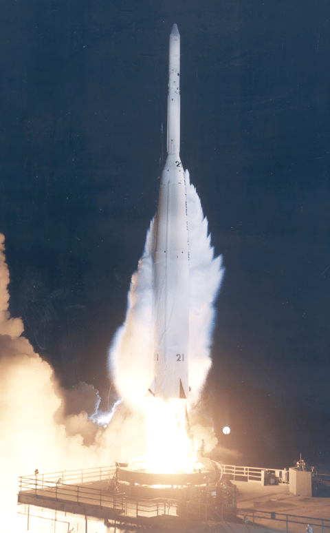 Launch of Thor Delta C with Explorer 18 satellite