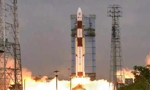 ISRO PSLV C62 rocket liftoff ISRO PSLV C62 rocket liftoff