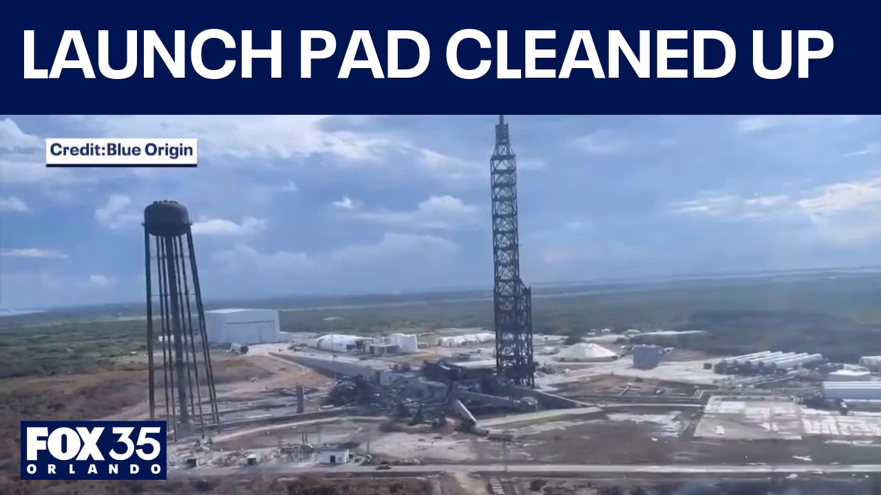 Blue Origin clears launch pad debris, but investigation continues