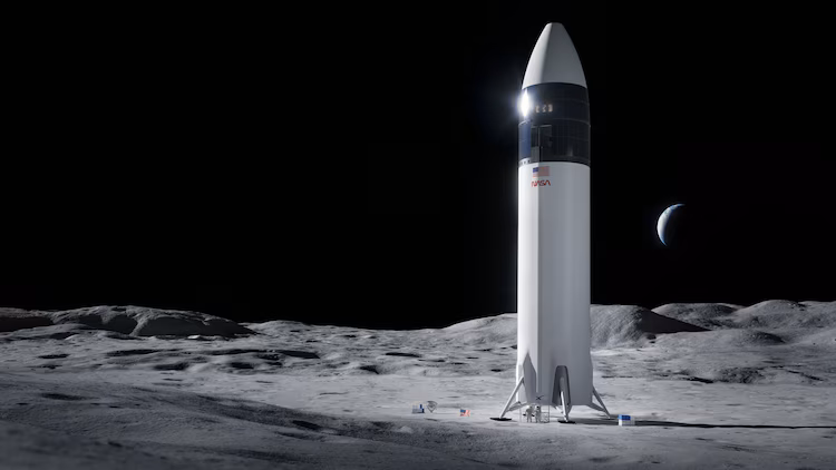 An artist's concept of a Moon lander designed abd built by SpaceX. (Photo: Nasa)